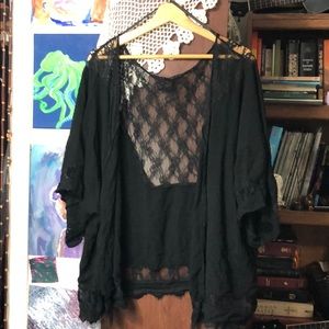 Torrid size 3 black lace inset cardigan 3X